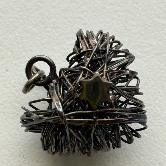 Vintage sterling silver wire heart star charm pendant - Picture 2 of 7